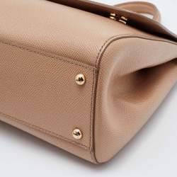 Pre Owned حقيبة دولتشي & غابانا ميس سيسيلي جلد وردي فاتح مت وسطة بيد علوية