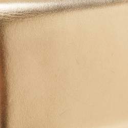 Pre Owned Dolce & Gabbana Gold Glossy Leather DG Logo Shoulder Bag