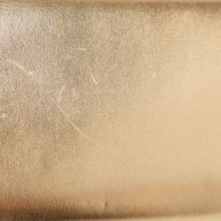 Pre Owned Dolce & Gabbana Gold Glossy Leather DG Logo Shoulder Bag