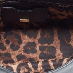 Pre Owned Dolce & Gabbana Black Leather Medium Miss Sicily Top Handle Bag