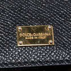 Pre Owned Dolce & Gabbana Black Leather Medium Miss Sicily Top Handle Bag