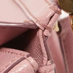 Pre Owned Dolce & Gabbana Light Pink Leather Small Miss Sicily Top Handle Bag