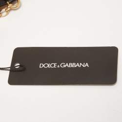 Pre Owned Dolce & Gabbana Gold Leather Small DG Girls Shoulder Bag
