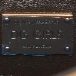 Pre Owned Dolce & Gabbana Gold Leather Small DG Girls Shoulder Bag