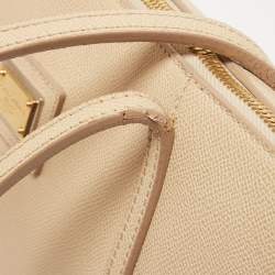 Pre Owned Dolce & Gabbana Beige Leather Miss Escape Zip Tote