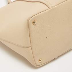 Pre Owned Dolce & Gabbana Beige Leather Miss Escape Zip Tote