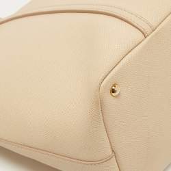 Pre Owned Dolce & Gabbana Beige Leather Miss Escape Zip Tote