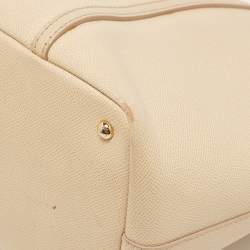 Pre Owned Dolce & Gabbana Beige Leather Miss Escape Zip Tote