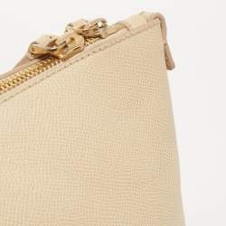Pre Owned Dolce & Gabbana Beige Leather Miss Escape Zip Tote
