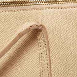 Pre Owned Dolce & Gabbana Beige Leather Miss Escape Zip Tote