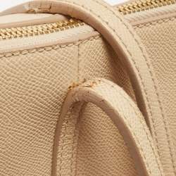 Pre Owned Dolce & Gabbana Beige Leather Miss Escape Zip Tote