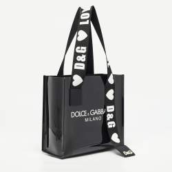 Pre Owned Dolce & Gabbana Black PVC Street Shopper Tote