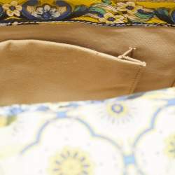 Pre Owned Dolce & Gabbana Multicolor Lemon Print Leather Medium Miss Sicily Top Handle Bag