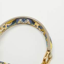Pre Owned Dolce & Gabbana Multicolor Lemon Print Leather Medium Miss Sicily Top Handle Bag