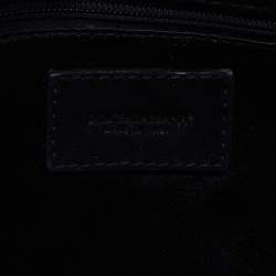 Pre Owned Dolce & Gabbana Black Woven Fabric and Leather Miss Charles Shoulder Bag
