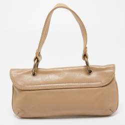 Pre Owned D&G Beige Leather Logo Pochette Bag