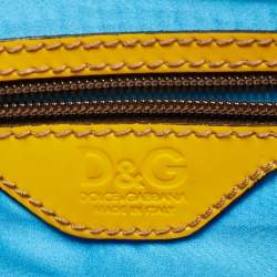 Pre Owned D&G Brown/Yellow Leather Micol Wristler Clutch