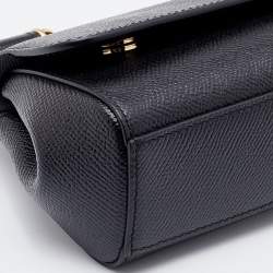 Dolce & Gabbana Black Leather Mini Miss Sicily Top Handle Bag