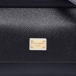 Dolce & Gabbana Black Leather Mini Miss Sicily Top Handle Bag