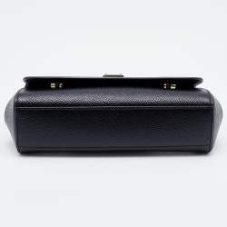Dolce & Gabbana Black Leather Mini Miss Sicily Top Handle Bag