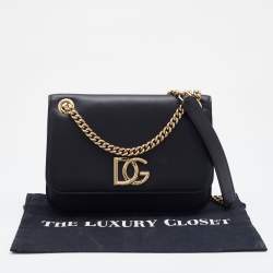 Dolce & Gabbana Black Leather DG Millennials Shoulder Bag