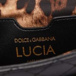 Pre Owned Dolce & Gabbana Black Quilted Leather Lucia Embellished Shoulder Bag