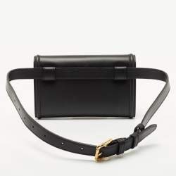 Pre Owned Dolce and Gabbana Black Leather Devotion Belt Bag