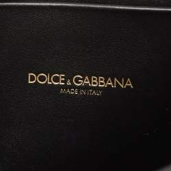 Pre Owned Dolce and Gabbana Black Leather Devotion Belt Bag