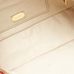 Pre Owned Dolce & Gabbana Red Majolica Print Leather Zip Camera Crossbody Bag