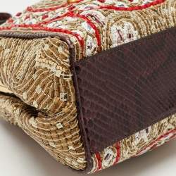 Pre Owned Dolce & Gabbana Multicolor Python and Beads Agatha Mosaic King Satchel