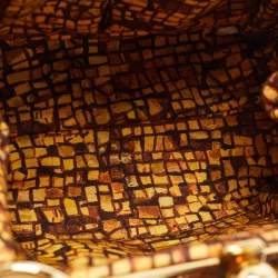 Pre Owned Dolce & Gabbana Multicolor Python and Beads Agatha Mosaic King Satchel