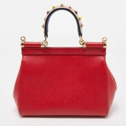 Pre Owned حقيبة دولتشي أند غابانا ميس سيسيلي جلد أسود صغيرة بيد علوية 