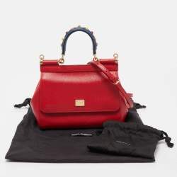 Pre Owned حقيبة دولتشي أند غابانا ميس سيسيلي جلد أسود صغيرة بيد علوية 