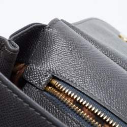 Pre Owned Dolce & Gabbana Grey Leather Medium Miss Sicily Top Handle Bag