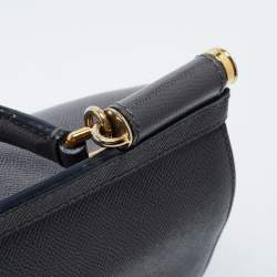 Pre Owned Dolce & Gabbana Grey Leather Medium Miss Sicily Top Handle Bag