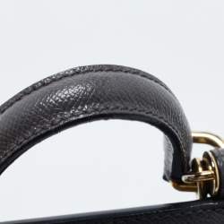 Pre Owned Dolce & Gabbana Grey Leather Medium Miss Sicily Top Handle Bag