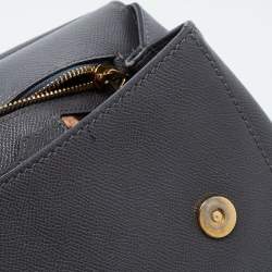 Pre Owned Dolce & Gabbana Grey Leather Medium Miss Sicily Top Handle Bag