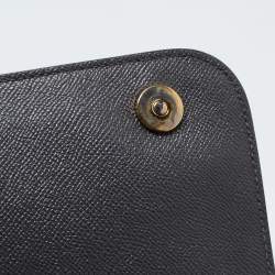 Pre Owned Dolce & Gabbana Grey Leather Medium Miss Sicily Top Handle Bag