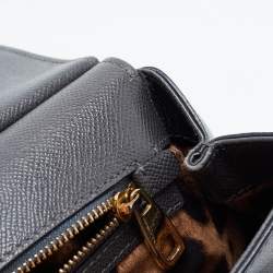 Pre Owned Dolce & Gabbana Grey Leather Medium Miss Sicily Top Handle Bag