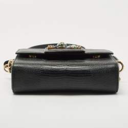 Pre Owned Dolce & Gabbana Green Lizard Embossed Leather DG Millennials Shoulder Bag