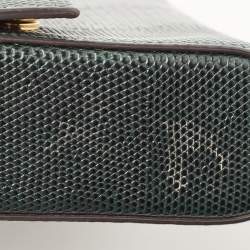 Pre Owned Dolce & Gabbana Green Lizard Embossed Leather DG Millennials Shoulder Bag
