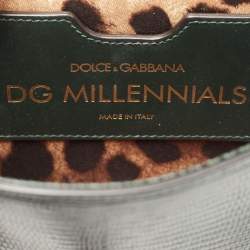 Pre Owned Dolce & Gabbana Green Lizard Embossed Leather DG Millennials Shoulder Bag
