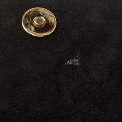 Pre Owned Dolce & Gabbana Black Crochet Fabric and Watersnake Large Miss Sicily Top Handle Bag