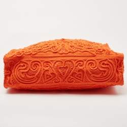 مملوكة مسبقًا Dolce & Gabbana Orange Crochet Beatrice Shopper Tote