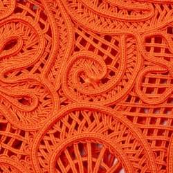 مملوكة مسبقًا Dolce & Gabbana Orange Crochet Beatrice Shopper Tote