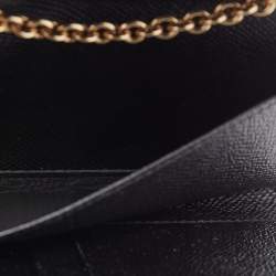 Pre Owned Dolce & Gabbana Brown Leopard Print Coated Canvas Trifold Wallet On Chain