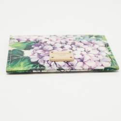 Pre Owned Dolce & Gabbana Multicolor Floral Print Leather Card Holder