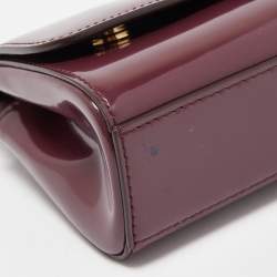 Dolce & Gabbana Burgundy Patent Leather Mini Miss Sicily Top Handle Bag