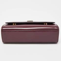 Dolce & Gabbana Burgundy Patent Leather Mini Miss Sicily Top Handle Bag