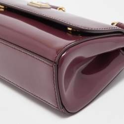Dolce & Gabbana Burgundy Patent Leather Mini Miss Sicily Top Handle Bag